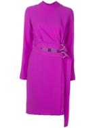 Carven - Tie Loop Dress - Women - Polyester - 40, Pink/purple, Polyester
