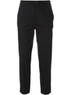 Msgm Cropped Trousers, Women's, Size: 46, Black, Cotton/spandex/elastane