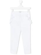 Fendi Kids - Ruffled Trousers - Kids - Cotton/spandex/elastane - 6 Yrs, White
