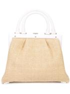 Perrin Paris Woven Tote, Women's, Brown, Straw/leather