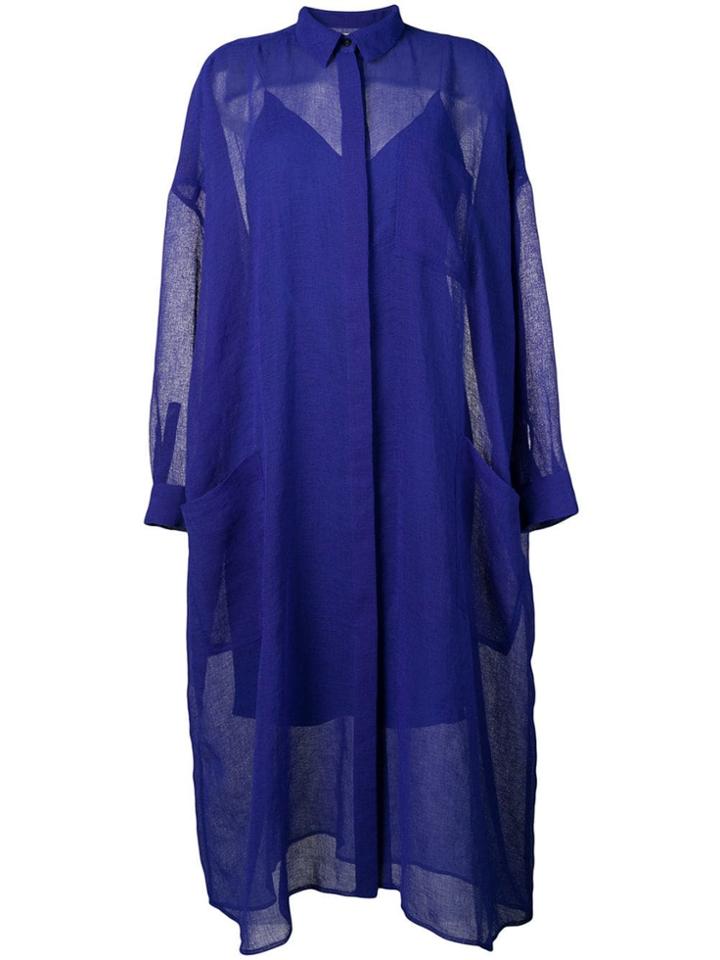 Maison Rabih Kayrouz Long-sleeve Flared Dress - Blue