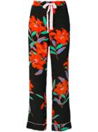 Diane Von Furstenberg Printed Palazzo Trousers - Black