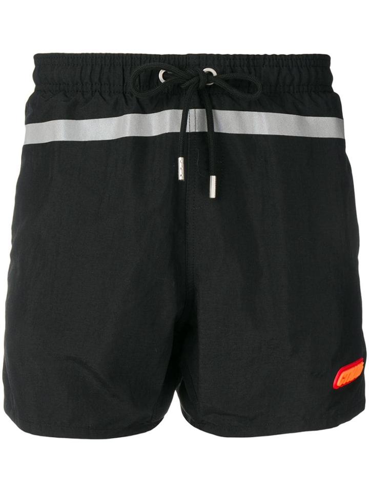 Heron Preston Reflective Stripe Swim Shorts - Black