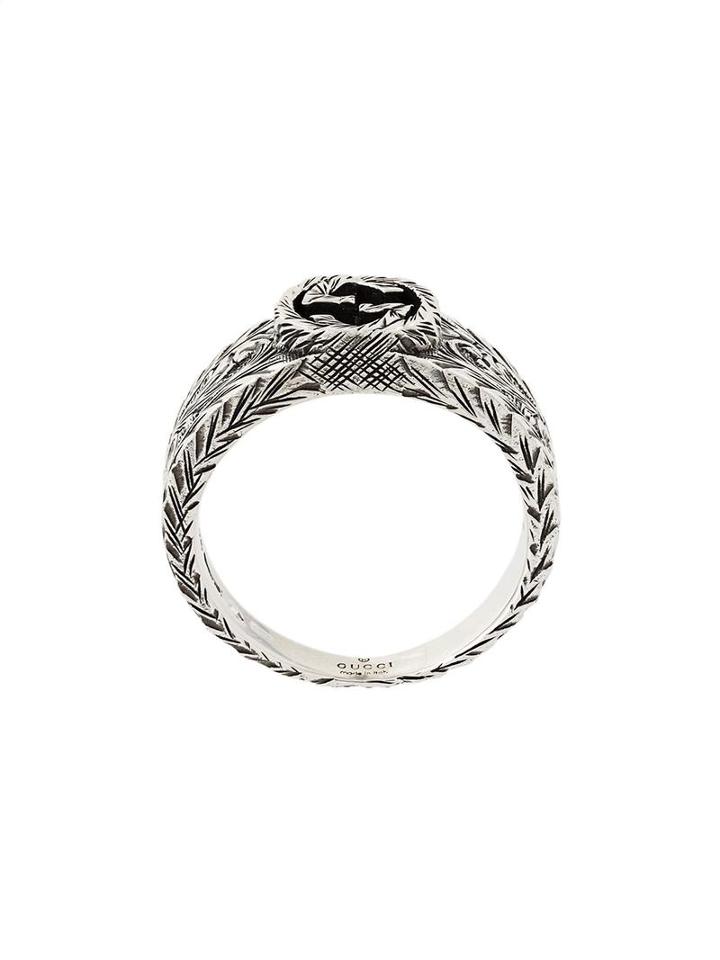 Gucci Small Interlocking G Ring, Size: 14, Metallic