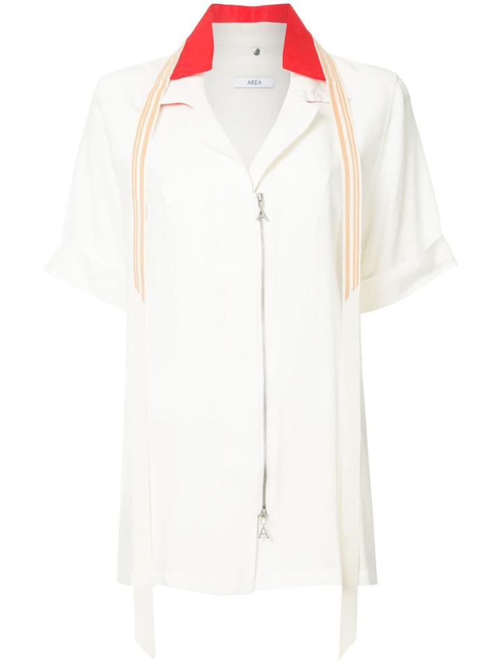 Area Double Collar Button Front Shirt - White
