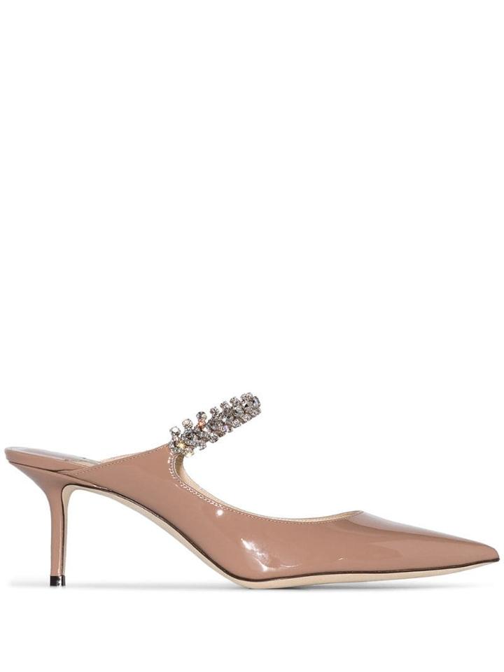 Jimmy Choo Bing Embellished Strap Pumps - Neutrals