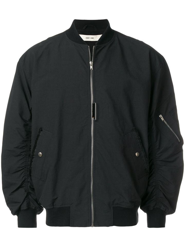 Damir Doma Gathered Sleeve Bomber Jacket - Black