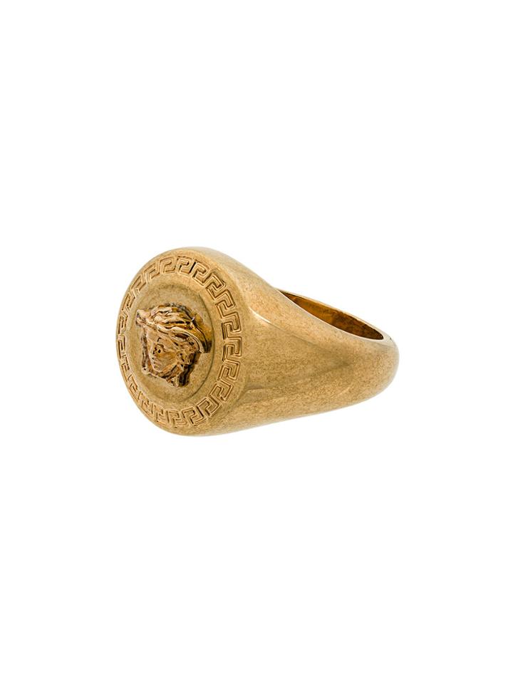 Versace Signature Medusa Ring - Metallic