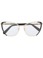 Salvatore Ferragamo Cat Eye Glasses - Gold