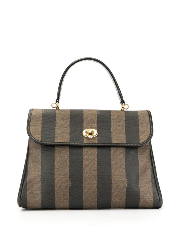 Fendi Pre-owned Striped Pattern Handbag - Brown