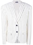 Jil Sander - Oversized Pinstripe Blazer - Women - Silk/spandex/elastane/cupro/virgin Wool - 34, White, Silk/spandex/elastane/cupro/virgin Wool