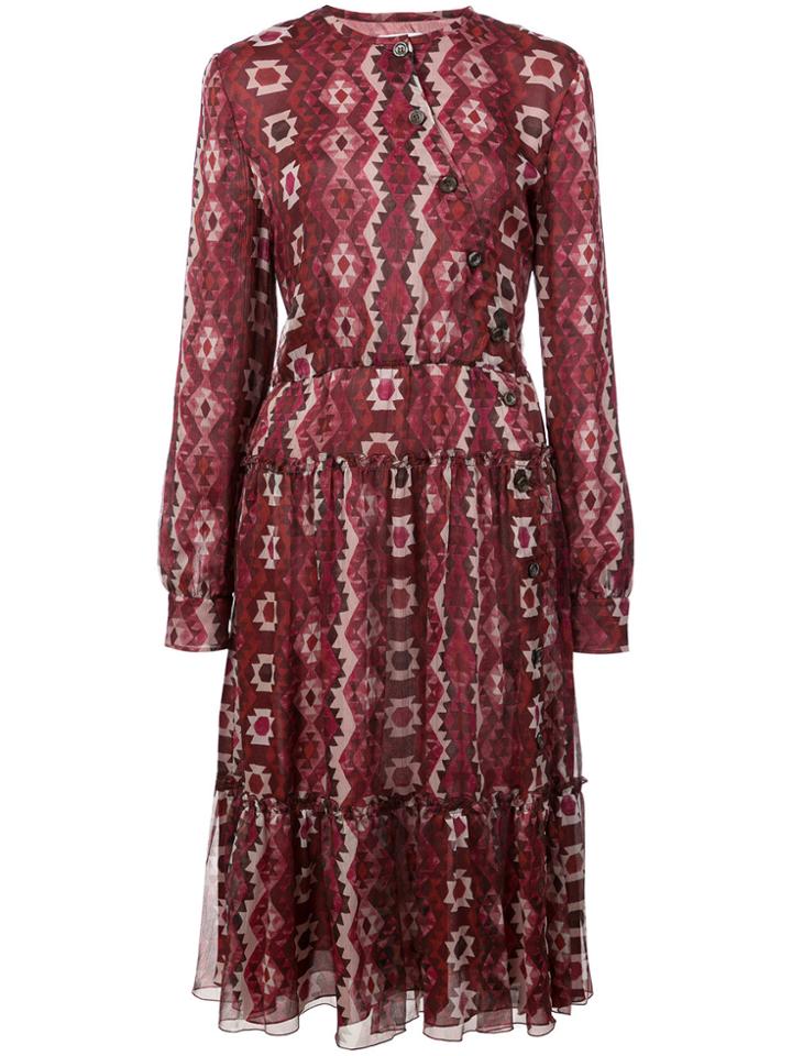 Altuzarra Geometric Print Midi Dress - Red