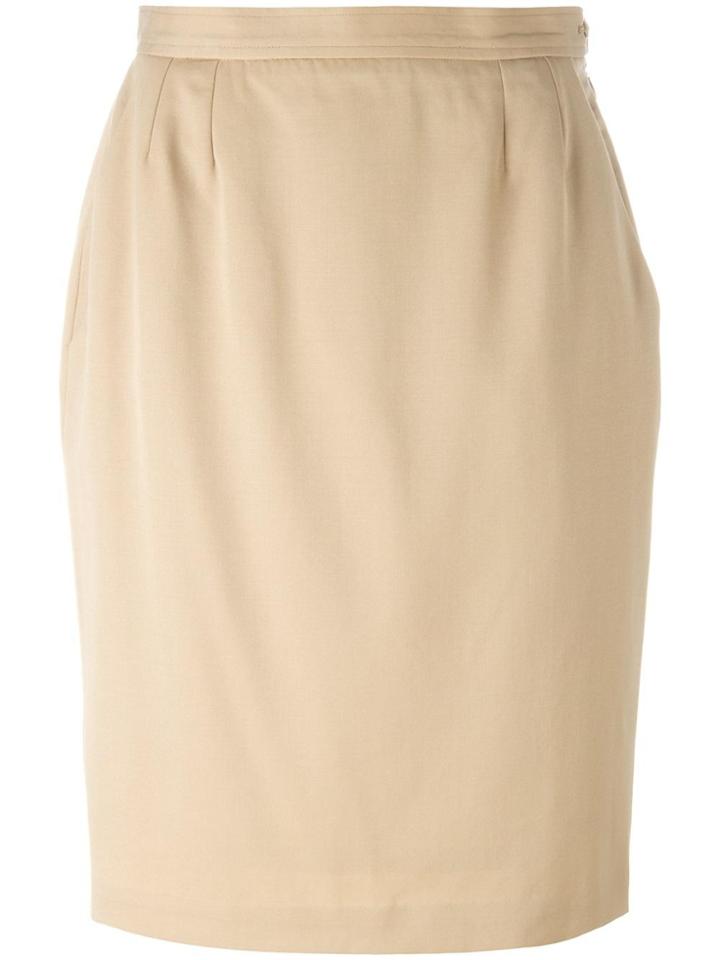 Yves Saint Laurent Vintage Knee Length Skirt - Nude & Neutrals