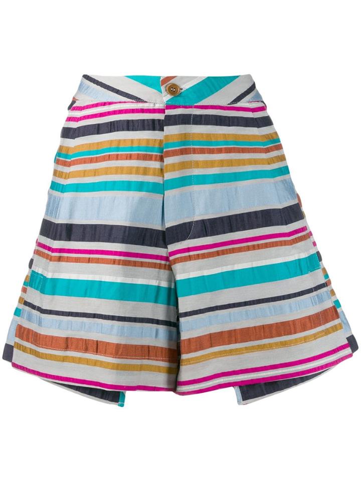 Henrik Vibskov Striped Wide Leg Shorts - Blue