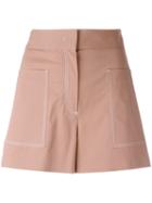 M Missoni - Contrast Stitching Shorts - Women - Cotton/polyester/spandex/elastane/acetate - 44, Brown, Cotton/polyester/spandex/elastane/acetate
