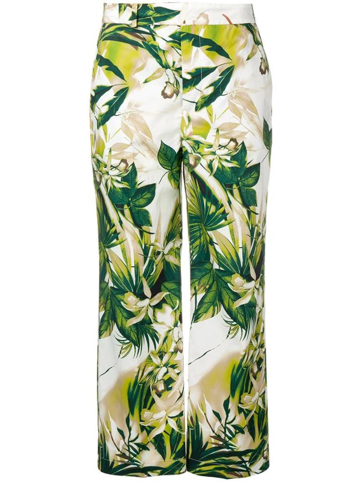 Pt01 Foliage-print Trousers - Green