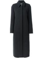Mm6 Maison Margiela Single Breasted Long Coat, Women's, Size: 40, Grey, Polyester/viscose/wool