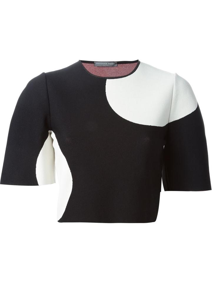 Alexander Mcqueen Graphic Circle Jacquard Cropped Top