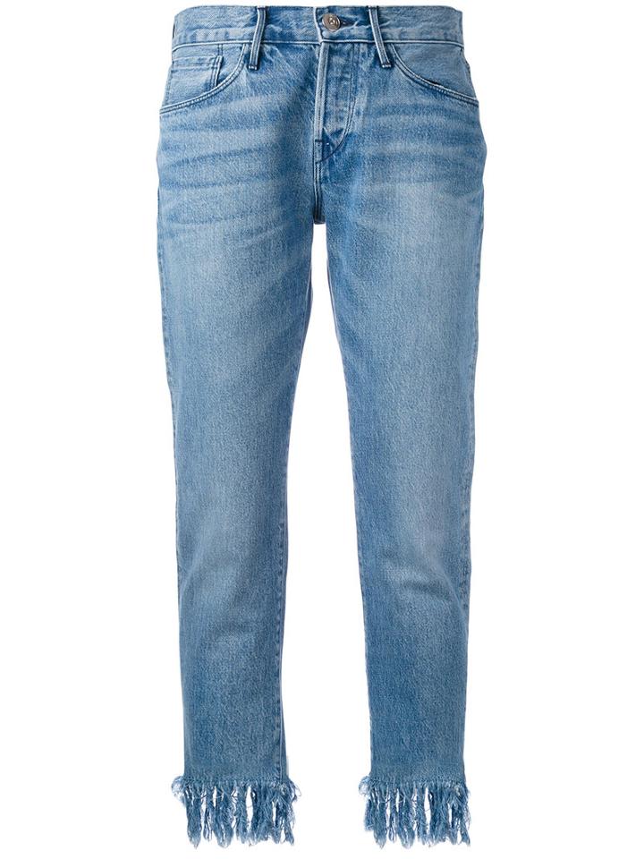 3x1 - Tassel Fringe Jeans - Women - Cotton - 28, Blue, Cotton