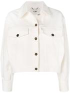 Fendi Embroidered Logo Denim Jacket - White