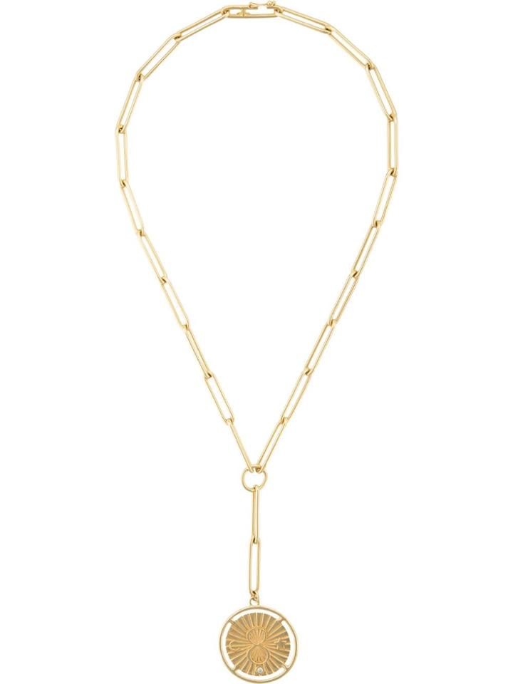 Foundrae 18kt Yellow Gold Large Karma Diamond Medallion Necklace