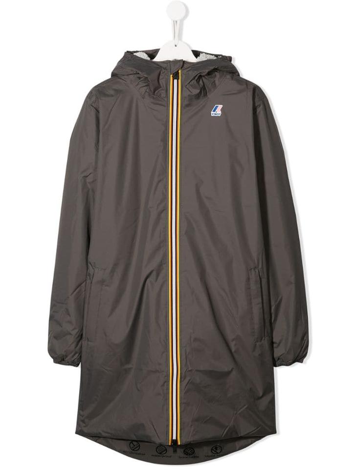 K Way Kids Teen Hooded Raincoat - Grey