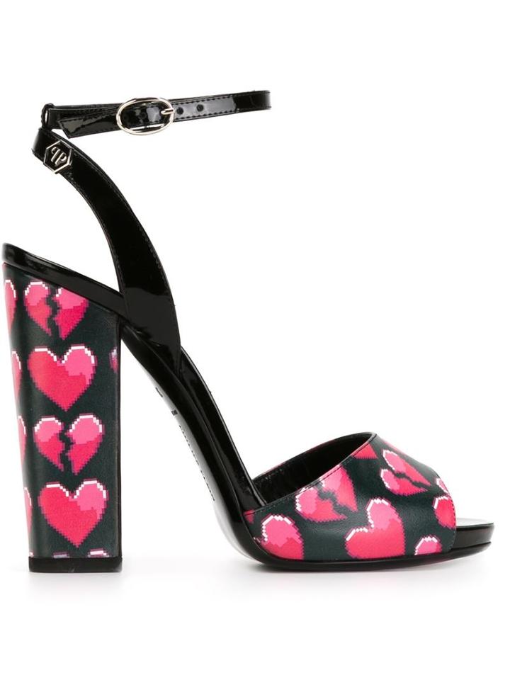 Philipp Plein Heart Print Sandals