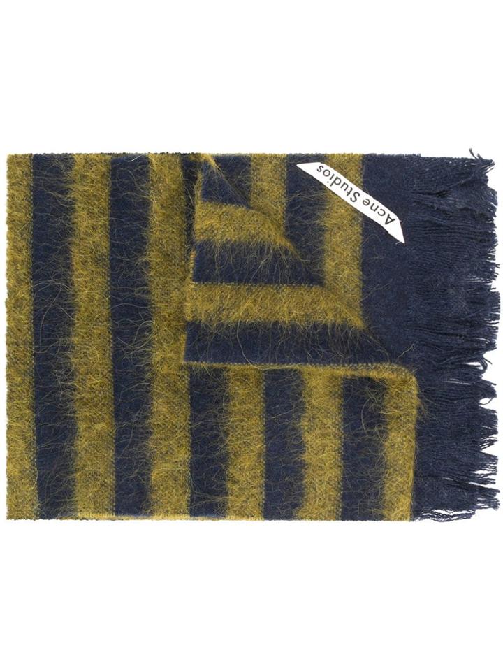 Acne Studios Skinny Striped Scarf - Blue