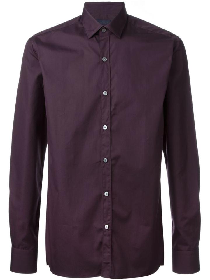 Lanvin Classic Shirt, Men's, Size: 39, Red, Cotton