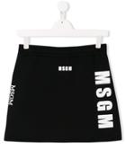 Msgm Kids Logo Sweat Skirt - Black