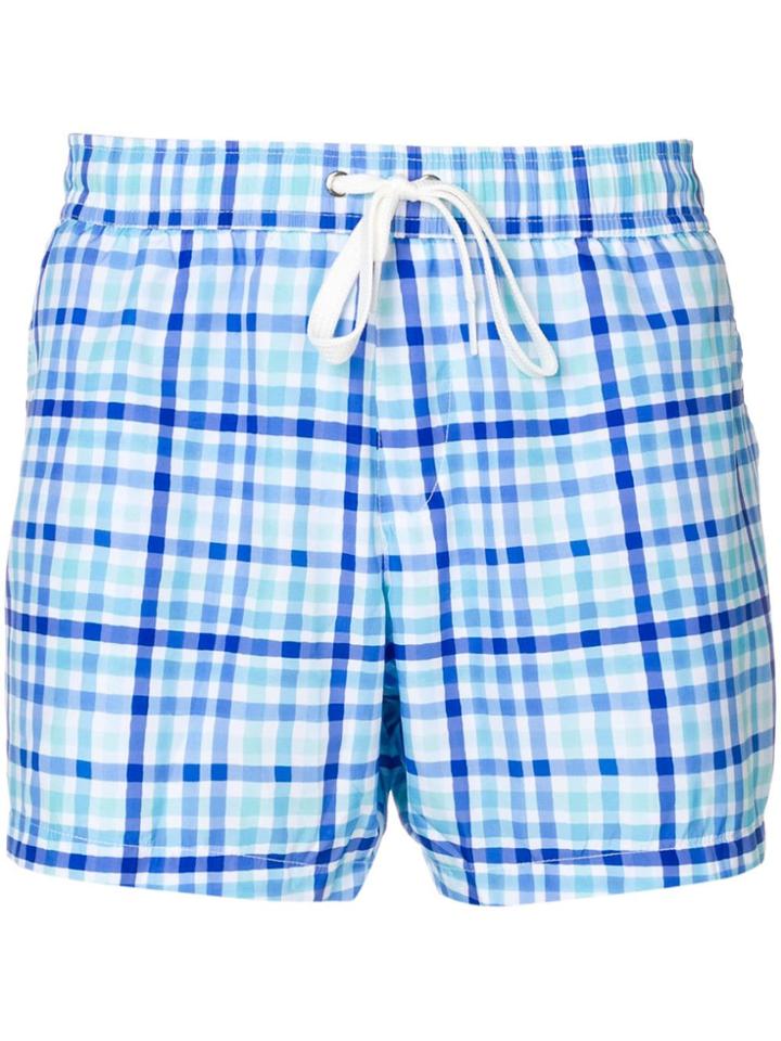 Moschino Checked Swim Shorts - Blue