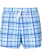 Moschino Checked Swim Shorts - Blue