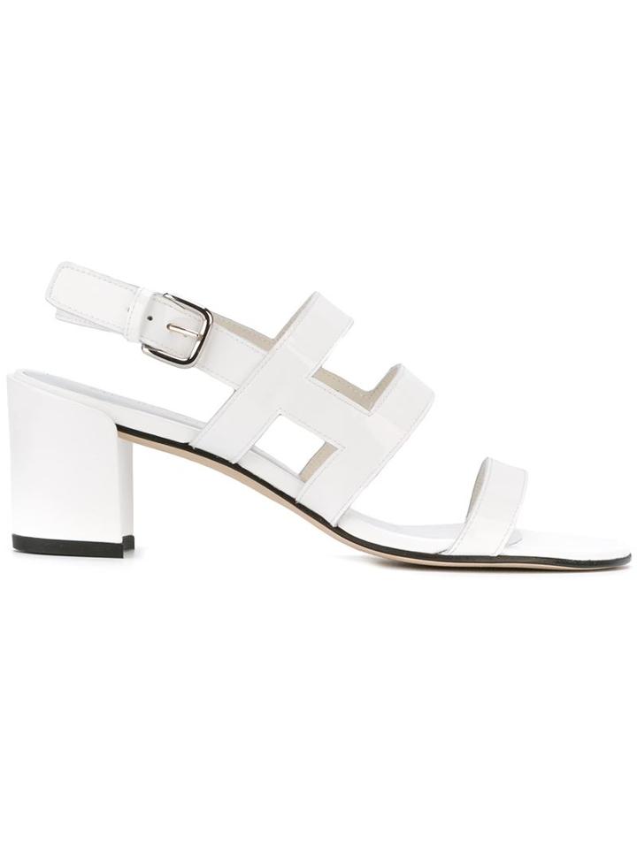 Stuart Weitzman Low Heel Sandals, Women's, Size: 39.5, White, Leather