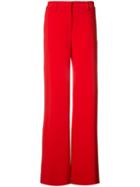Adam Lippes Wide Tailored Trousers, Women's, Size: 0, Red, Polyester/spandex/elastane/acetate/viscose