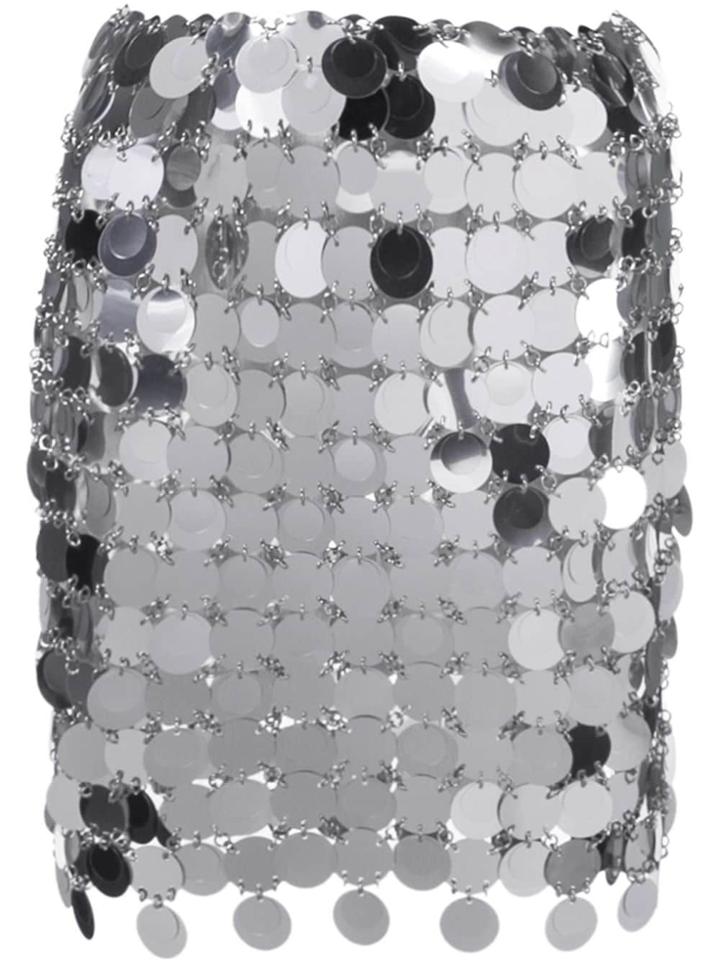 Paco Rabanne Pailette Mini Skirt - Silver