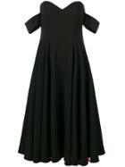Sara Battaglia Off-shoulder Midi Dress - Black