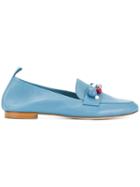 Anna F. Bead Embellished Loafers - Blue