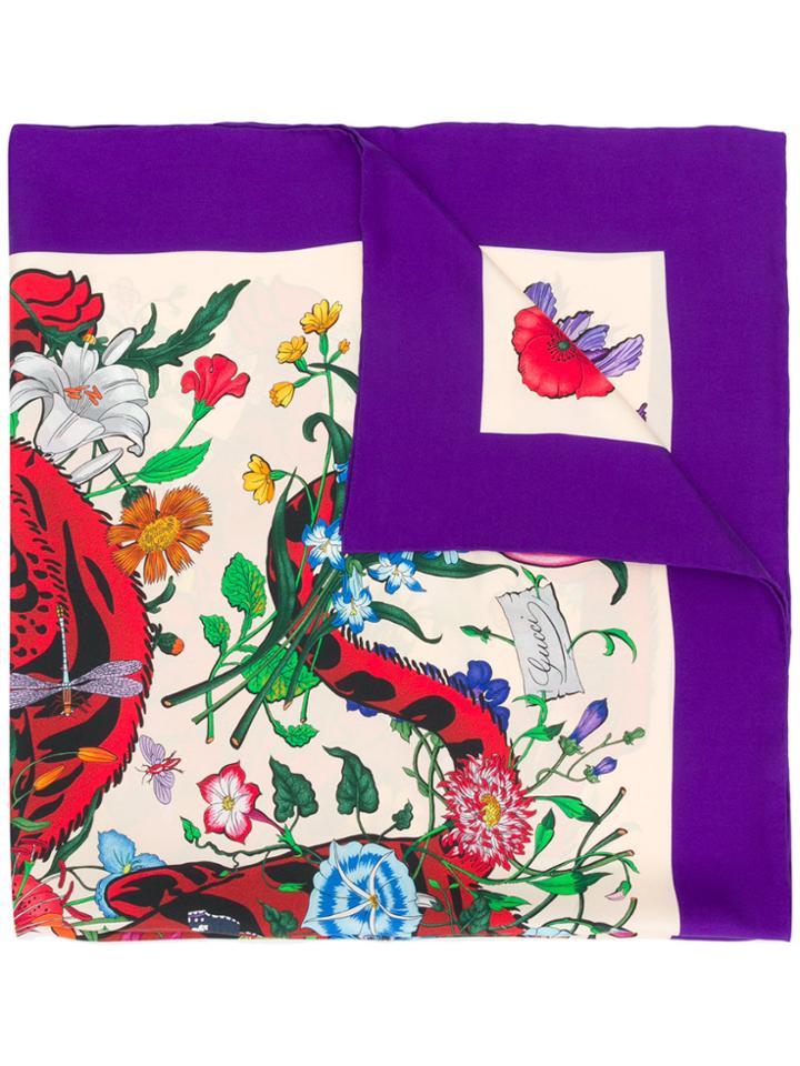 Gucci Flora Tiger Print Scarf - Multicolour