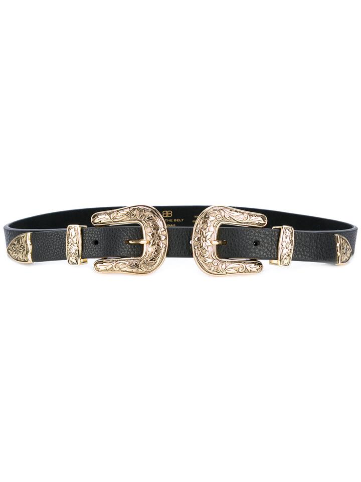 Double Buckles Belt - Women - Leather - S, Black, Leather, B-low The Belt