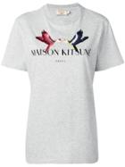 Maison Kitsuné Lovebird Embroidered T-shirt - Grey