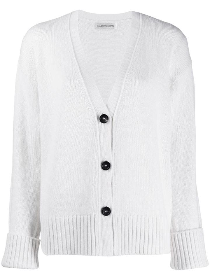 Lamberto Losani Cable Knit Cardigan - White