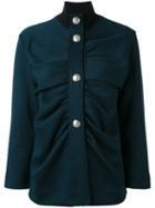 Marni - High Neck Military Style Jacket - Women - Cotton/polyamide/polyester - 40, Blue, Cotton/polyamide/polyester
