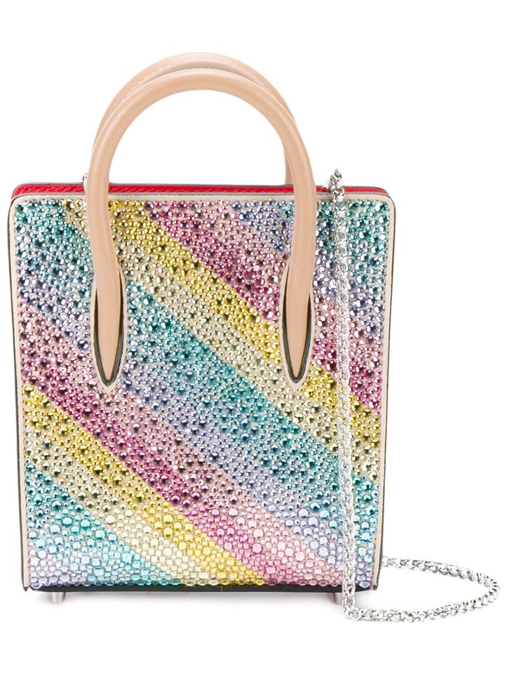 Christian Louboutin Crystal Embellished Nano Bag, Patent Leather/metal