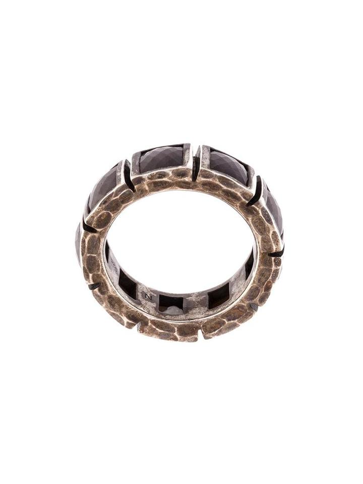 Nak Armstrong Geometric Ring, Women's, Size: 6 3/4, Grey