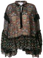 Perseverance London Mixed Paisley Print Ruffle Blouse - Multicolour