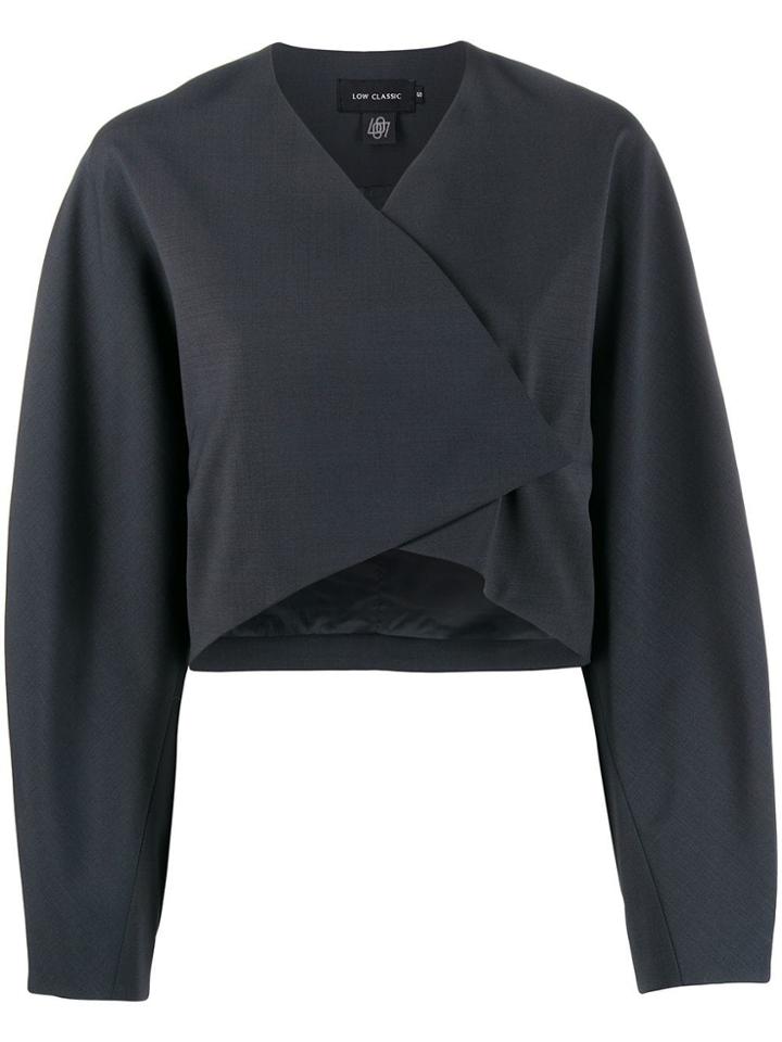 Low Classic Cropped Wrap Jacket - Blue