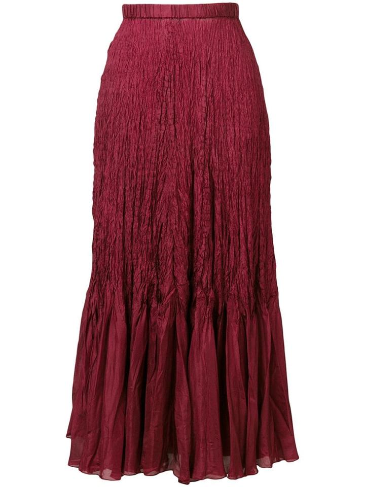 Mes Demoiselles Crinkled Texture Skirt - Red