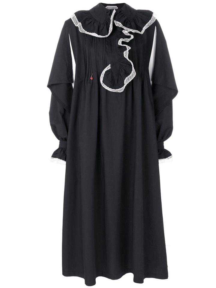 Giacobino Ruffled Neck Dress - Black