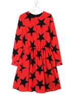 Msgm Kids Teen Star Print Dress - Red