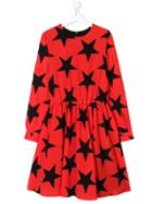 Msgm Kids Teen Star Print Dress - Red